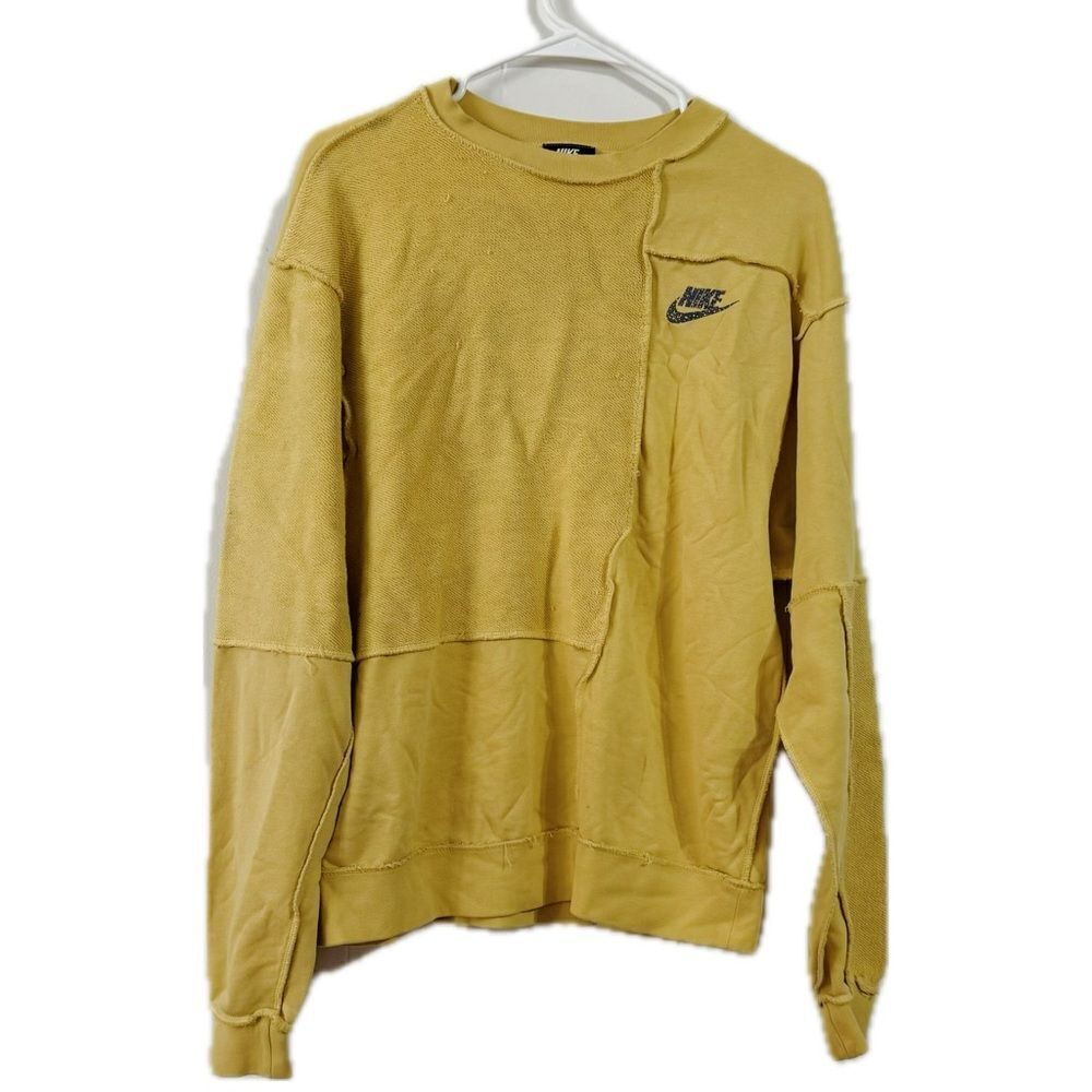 Nike Yellow Crewneck Sweater with Seam Detail‎
